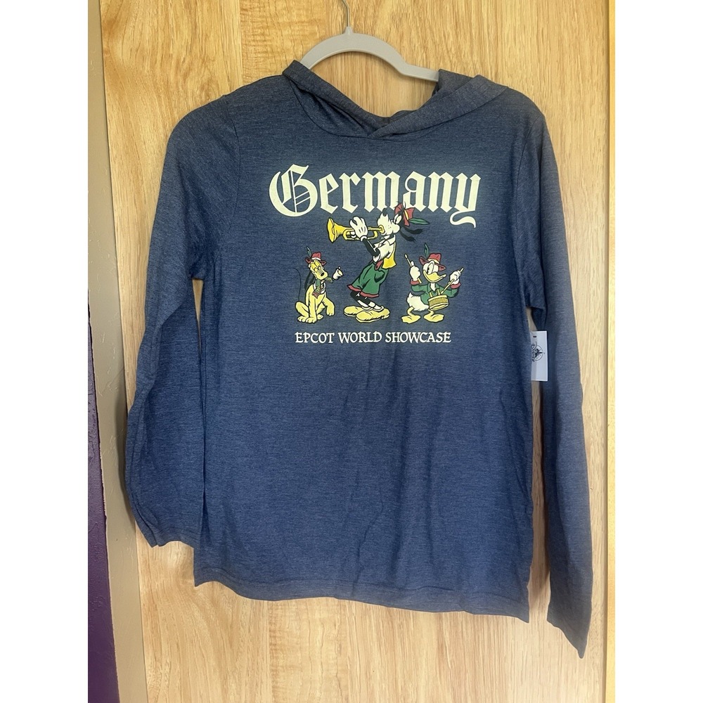 Disney Parks Epcot World Showcase Germany Pluto Goofy Donald Hoodie Youth Large